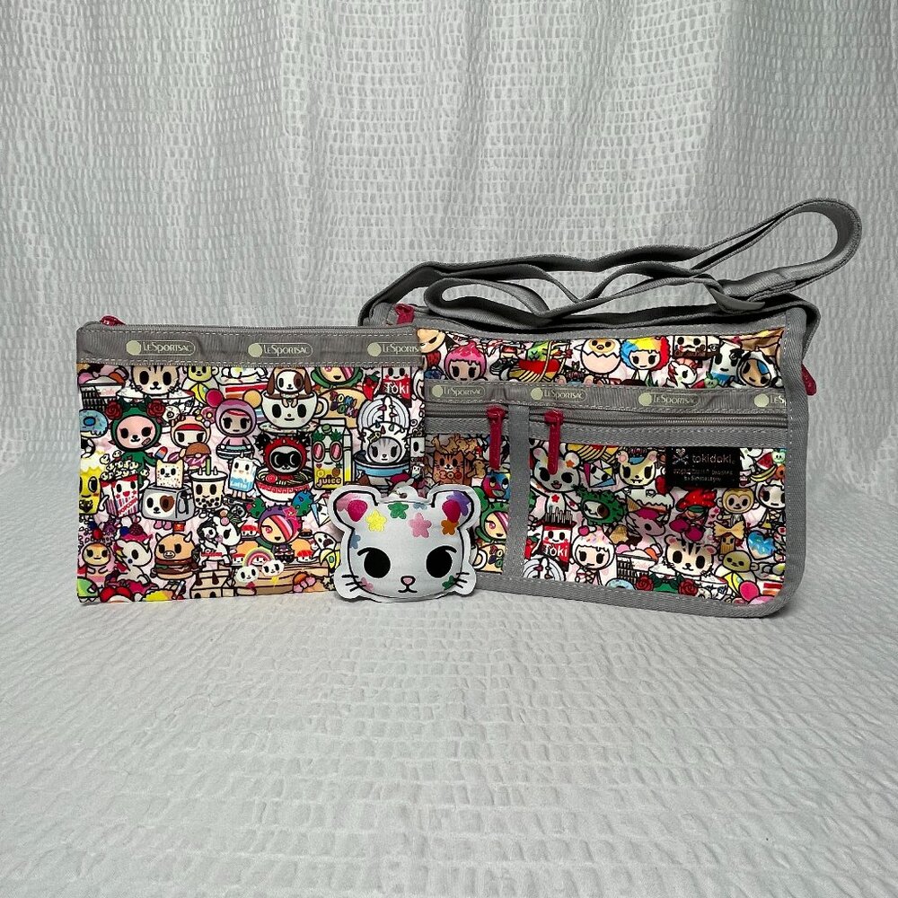 LeSportsac Tokidoki Small Everyday Bag & Pouch with Bag Charm - NWT
